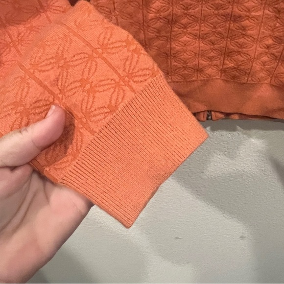 Stitches & stripes orange textured pattern size X-Large zip up sweater - Picture 8 of 8